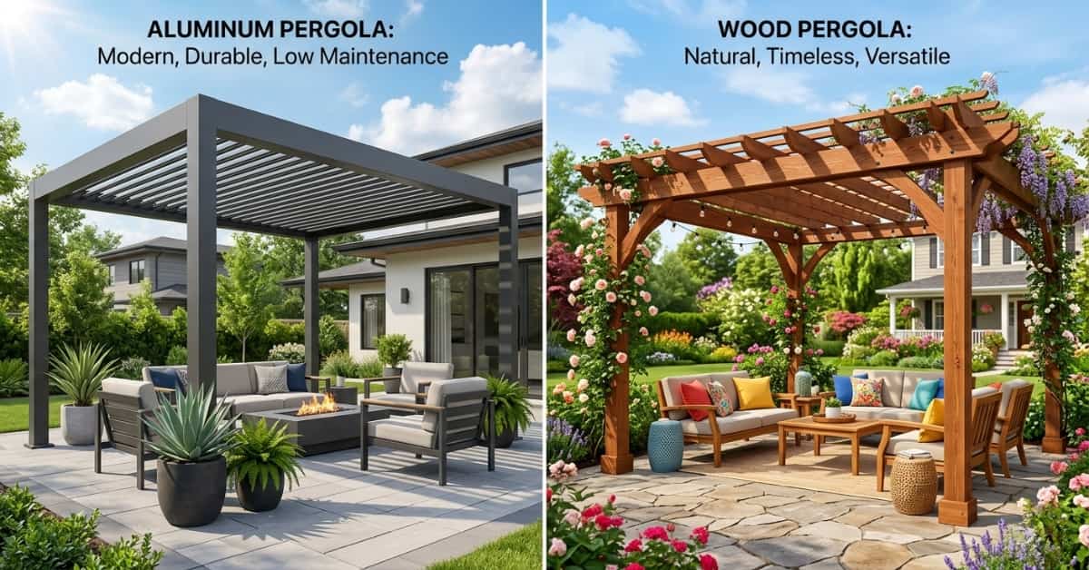 Aluminum vs Wood Pergola Design