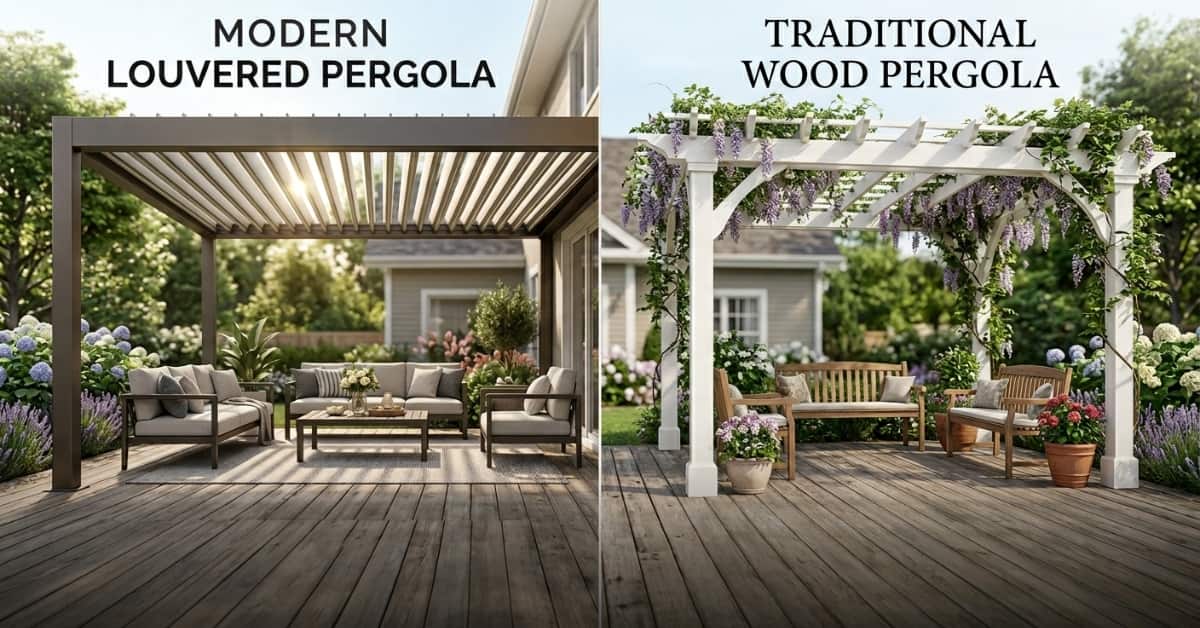 Louvered vs Traditional Pergola